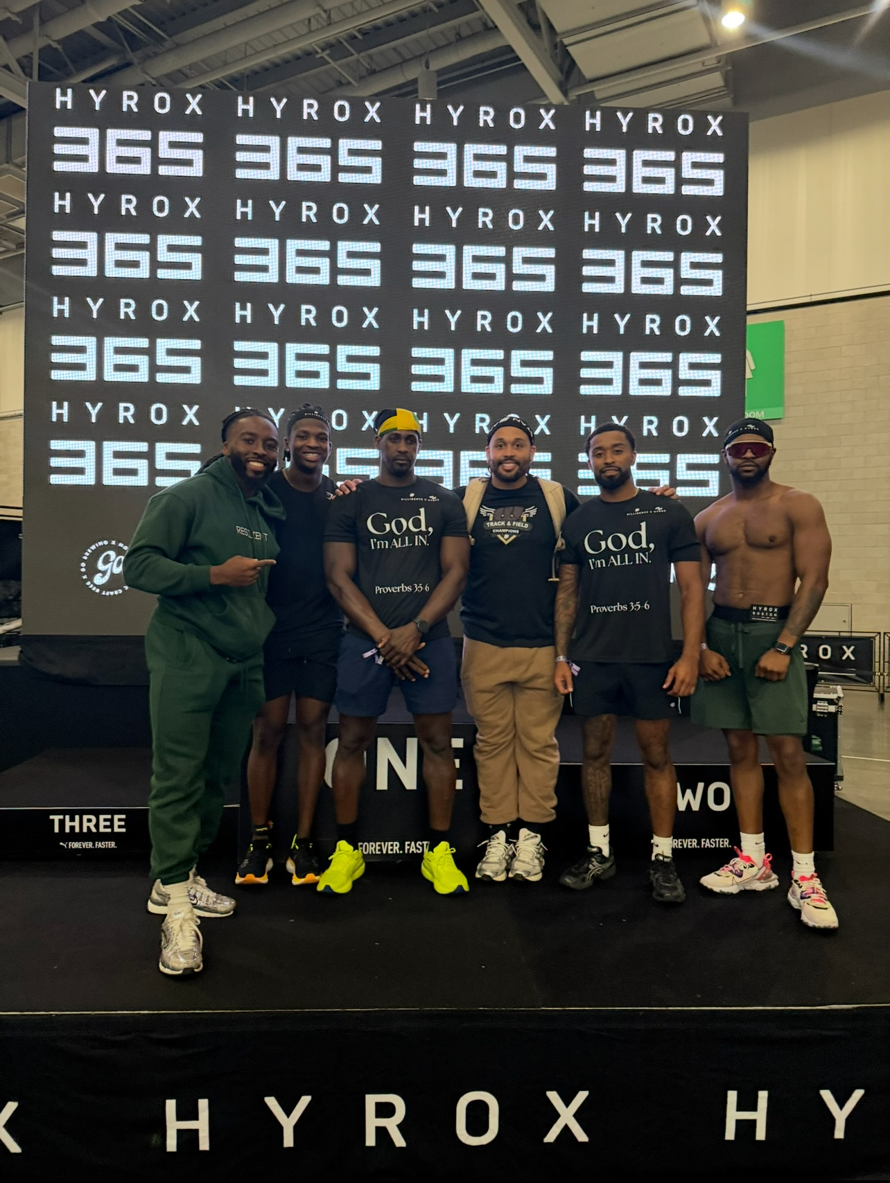 Dilligence Training team at HYROX 365 competition backdrop